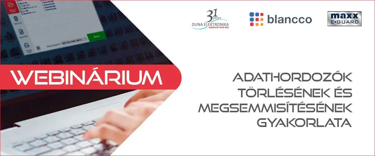Adathordozók törlésének és megsemmisítésének gyakorlata webinárium plakát